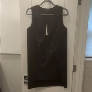 Robert Rodriguez Sleeveless Black V-Neck Sheath Dress